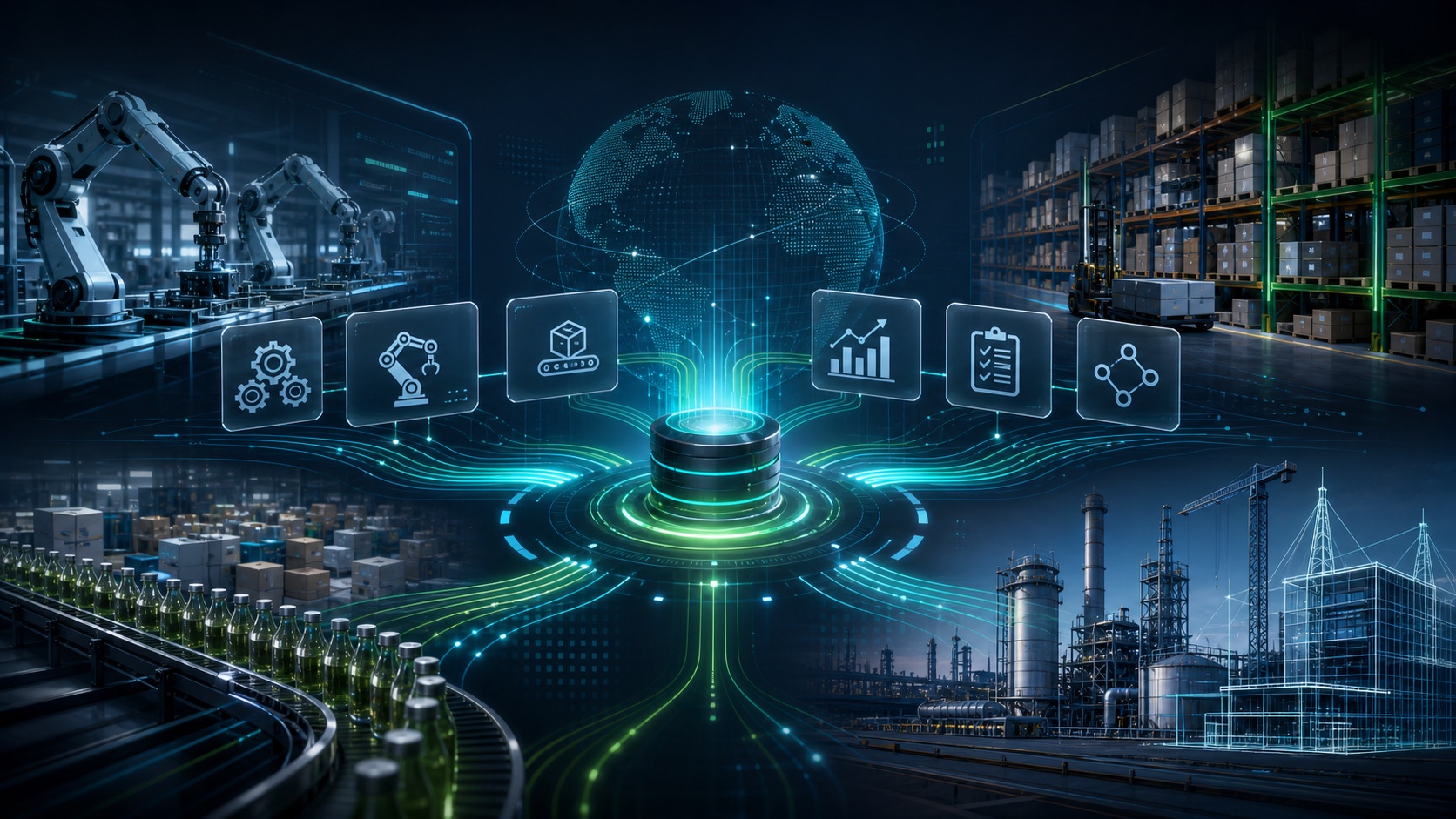Enterprise operations connected through ERP data streams